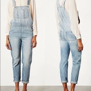 Topshop Light Wash Denim Overalls
